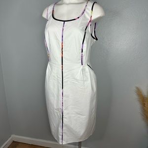 SOLD Lane Bryant NWT $89 White Sheath Dress w/ Multicolor Detail Plus Sz 20W